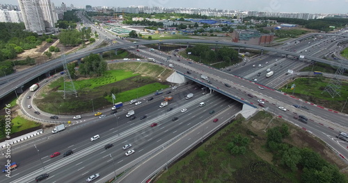 Transport infrastructure in Moscow, aerial view