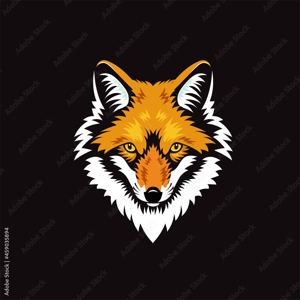 Red fox head muzzle vector illustration Stock Vector | Adobe Stock