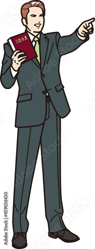 指差す男性弁護士