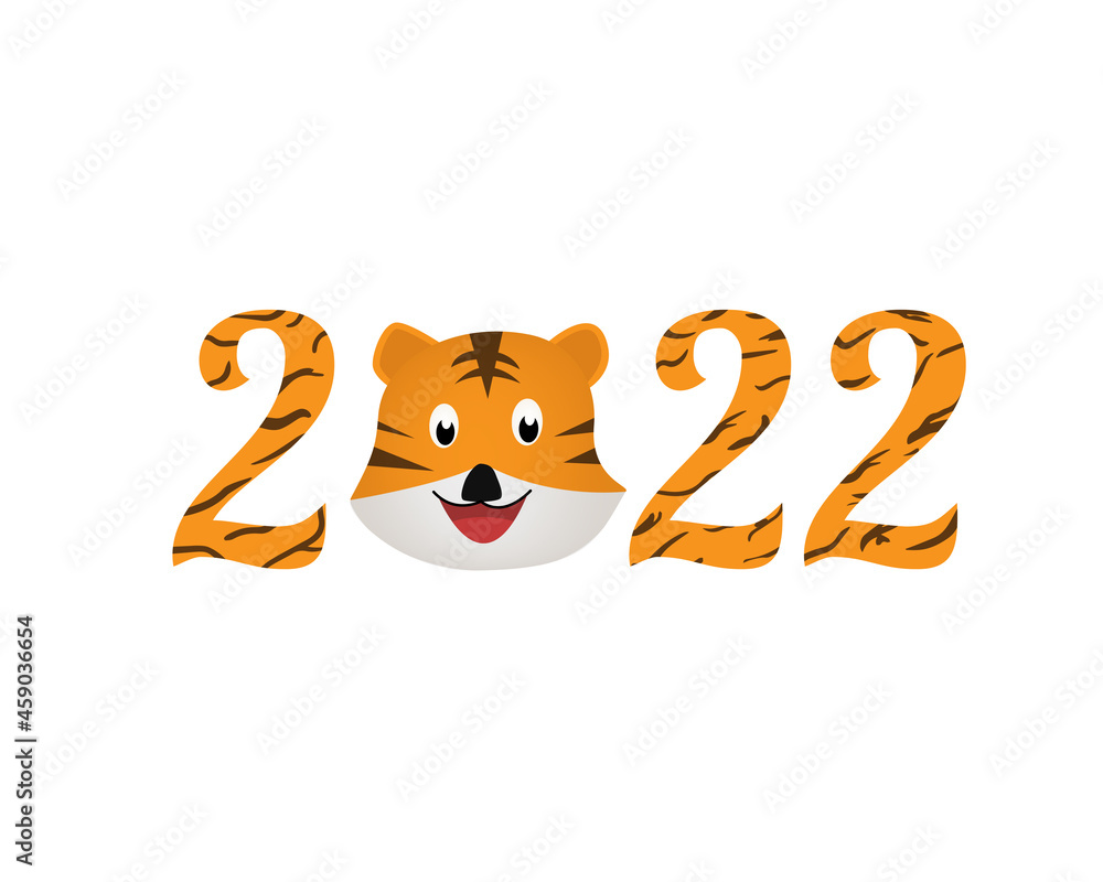 2022 design word. creative design of 2022 year with tiger stripe. 2022 is tiger year of Chinese zodiac. 2022 design word. creative design of 2022 year with tiger stripe. 2022 is tiger year of Chinese zodiac.