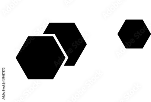 Hexagon icon of vector geometry hexagonal six sided polygon hexagon line on white backround
