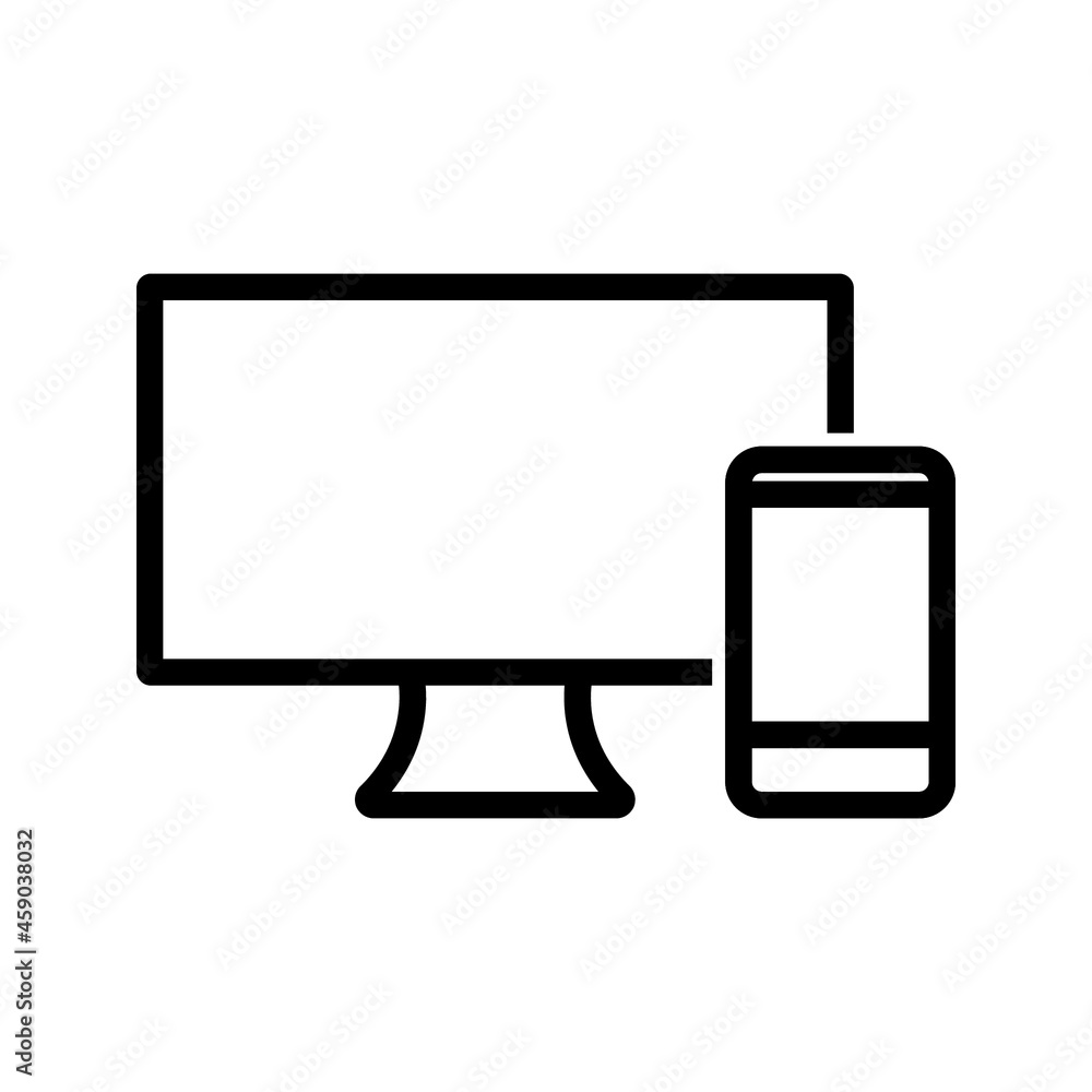 Realistic vector set of tablet, phone and computer with empty white screens Realistic vector set of tablet, phone and computer with empty white screens