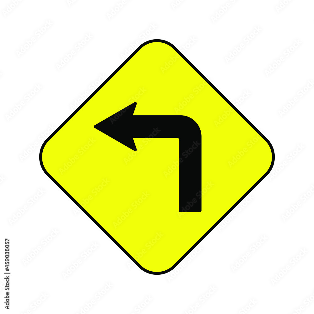 traffic signs. illustration of traffic signs in flat style. traffic is prohibited from turning left. Vector illustration. traffic signs. illustration of traffic signs in flat style. traffic is prohibited from turning left. Vector illustration.