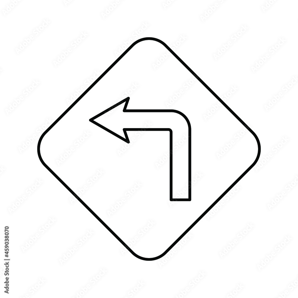 traffic signs. illustration of traffic signs in flat style. traffic is prohibited from turning left. Vector illustration. traffic signs. illustration of traffic signs in flat style. traffic is prohibited from turning left. Vector illustration.