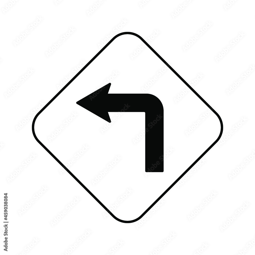 traffic signs. illustration of traffic signs in flat style. traffic is prohibited from turning left. Vector illustration. traffic signs. illustration of traffic signs in flat style. traffic is prohibited from turning left. Vector illustration.