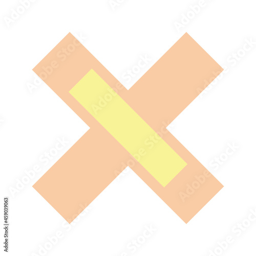 Medical plasters isolated on white background, wound plaster or bandage patch, vector adhesive health care object