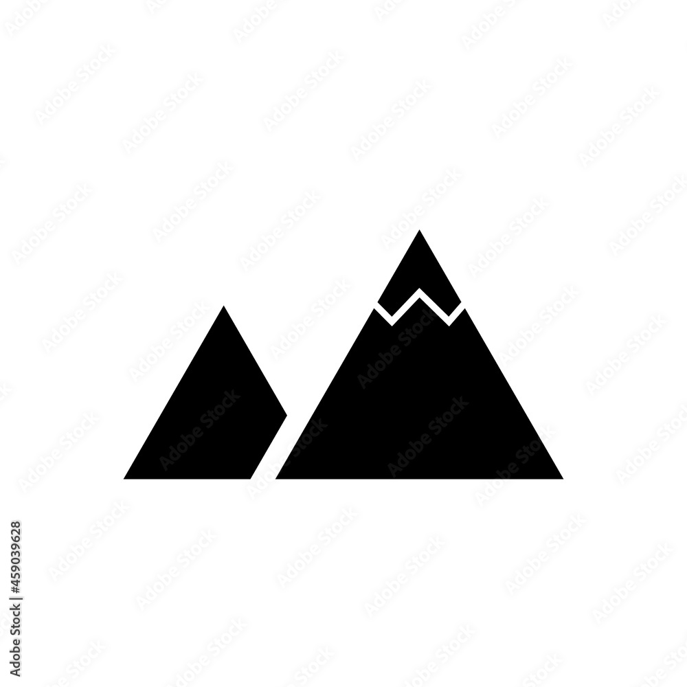 Top of mountain icon vector on white backround Top of mountain icon vector on white backround