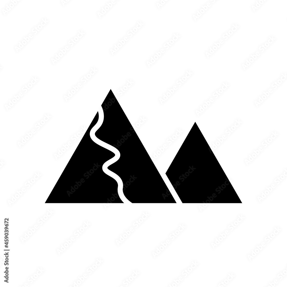 Fototapeta premium Top of mountain icon vector on white backround