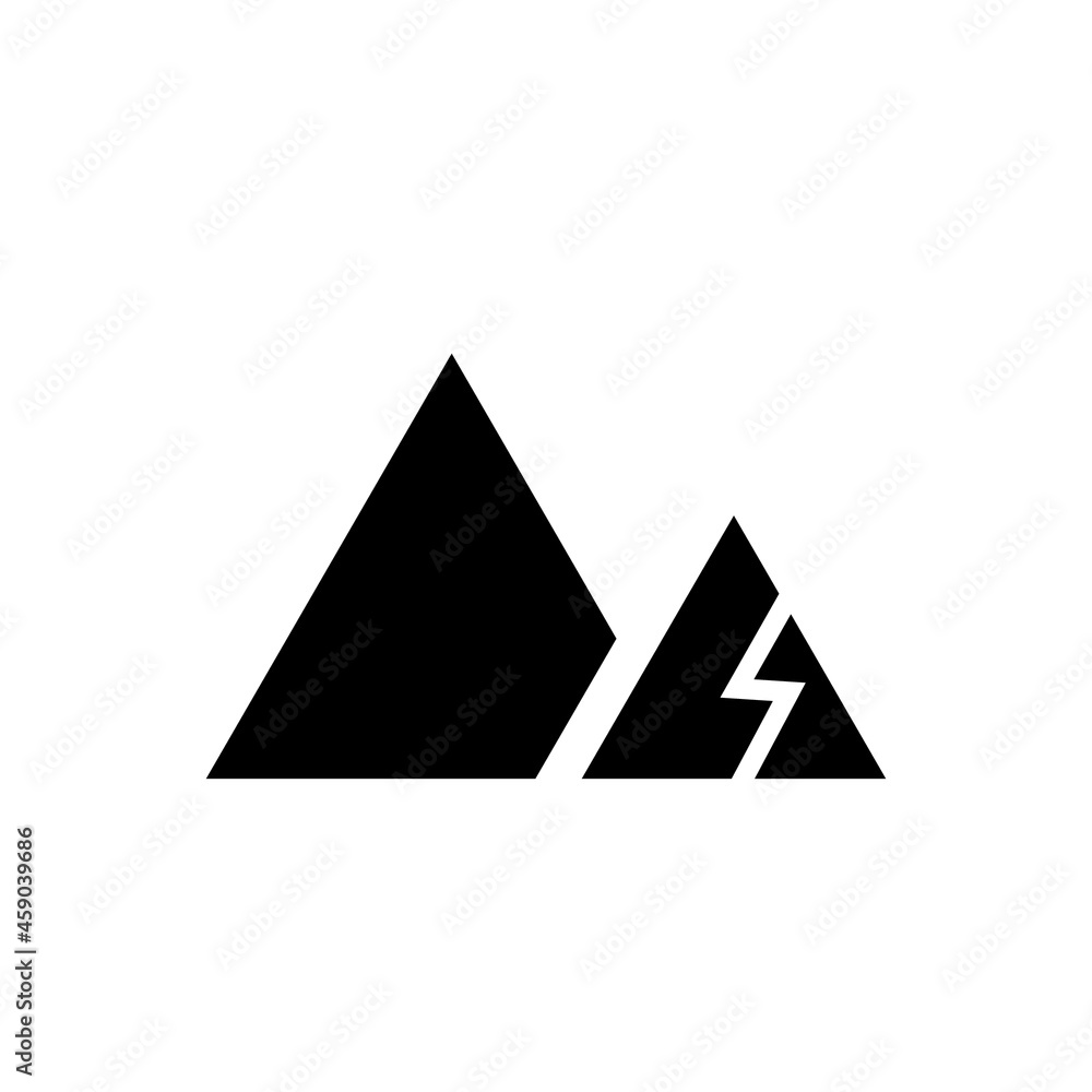 Top of mountain icon vector on white backround Top of mountain icon vector on white backround