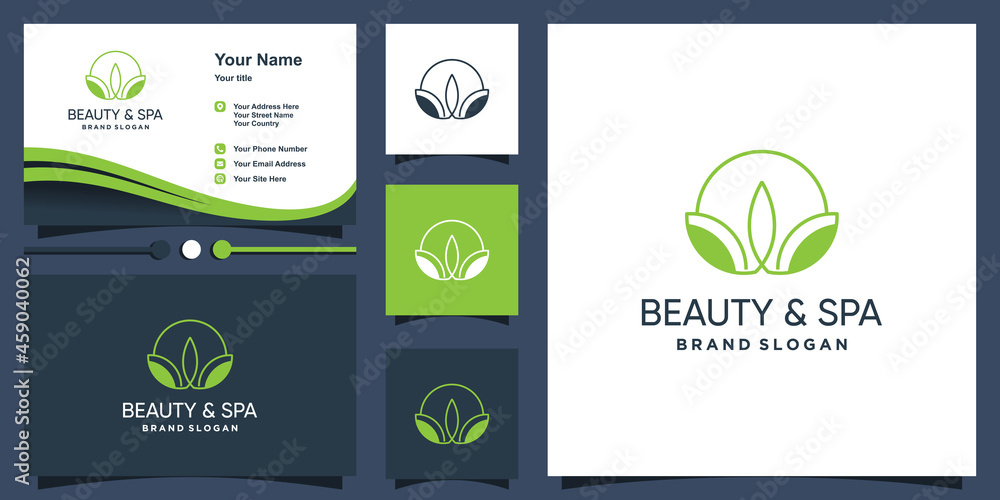 Beauty and spa logo with creative unique style Premium Vector Beauty and spa logo with creative unique style Premium Vector