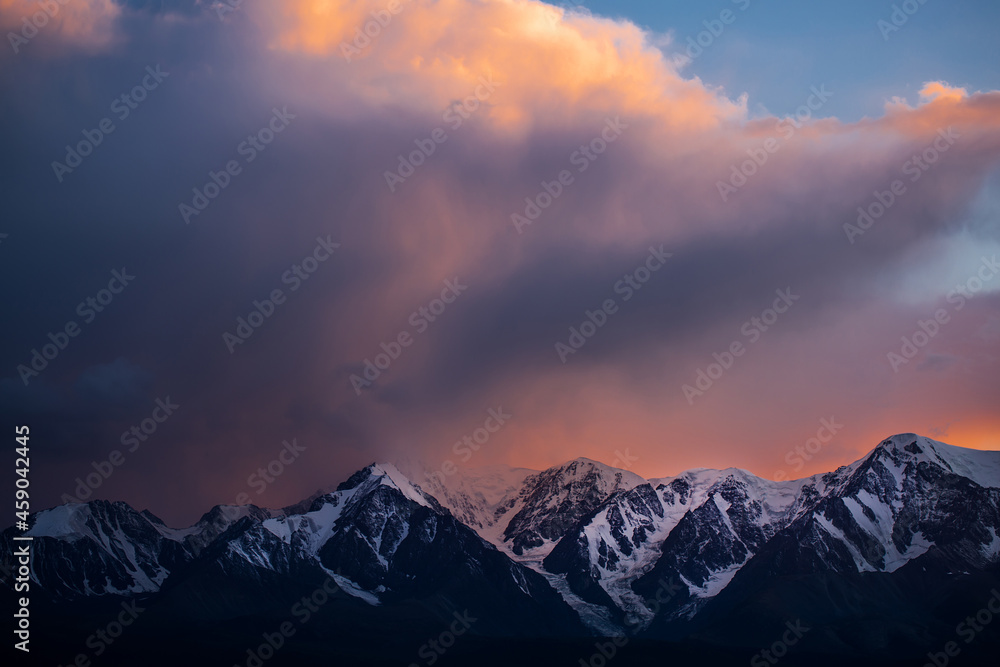 Mountain landscape at sunset. Kosh-Agachsky district of the Altai Republic, Russia Mountain landscape at sunset. Kosh-Agachsky district of the Altai Republic, Russia
