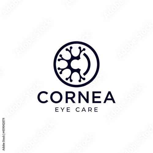 cornea eye care logo, veins with initial c vector