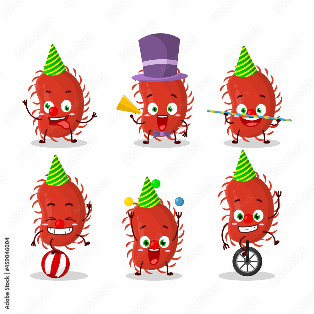 Cartoon character of picornaviridae with various circus shows Cartoon character of picornaviridae with various circus shows