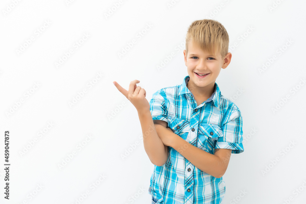 Portrait of happy little boy over white background Portrait of happy little boy over white background