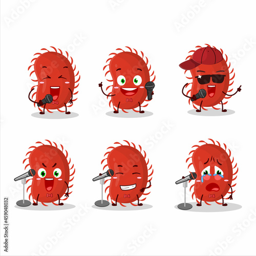 A Cute Cartoon design concept of picornaviridae singing a famous song