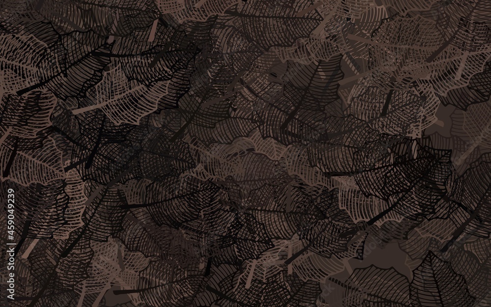 Dark Brown vector elegant template with leaves. Dark Brown vector elegant template with leaves.