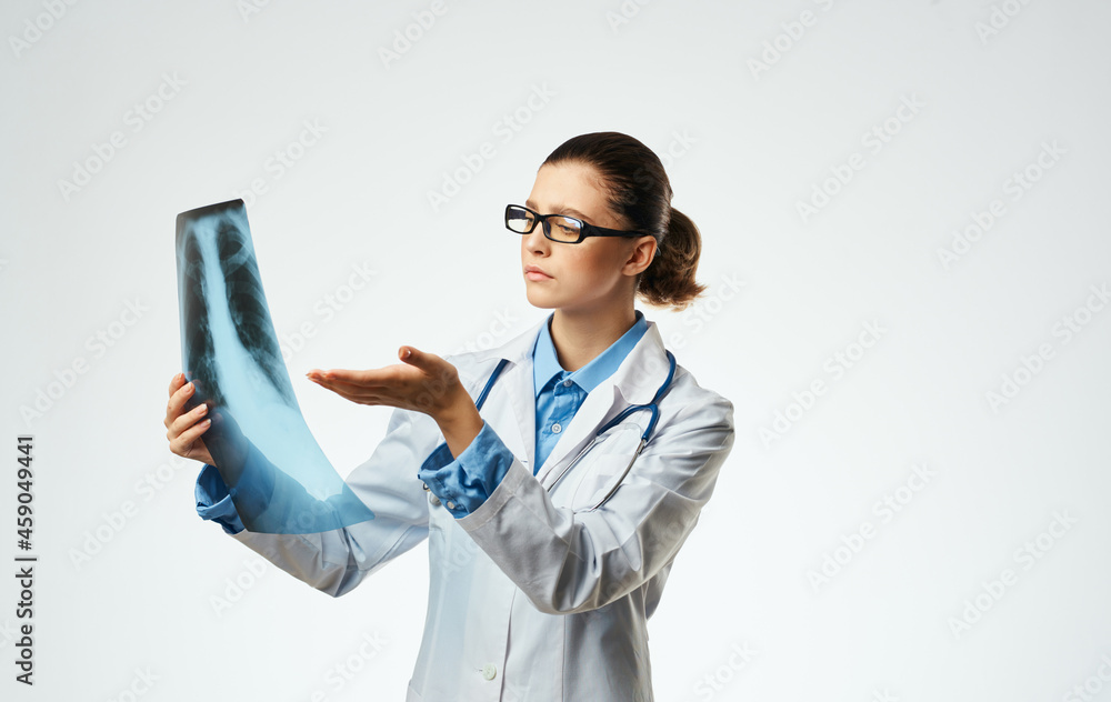 radiologist with x-ray health care isolated background radiologist with x-ray health care isolated background