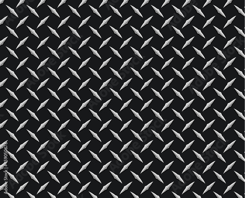 The diamond steel metal sheet texture background, vector illustration.