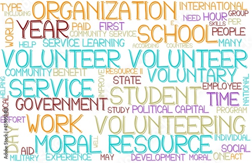 Volunteer Wordcloud Banner, Wallpaper, Background, Book Cover, Wordart