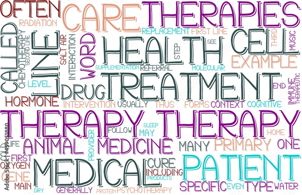Therapy Wordcloud Banner, Wallpaper, Background, Book Cover, Wordart