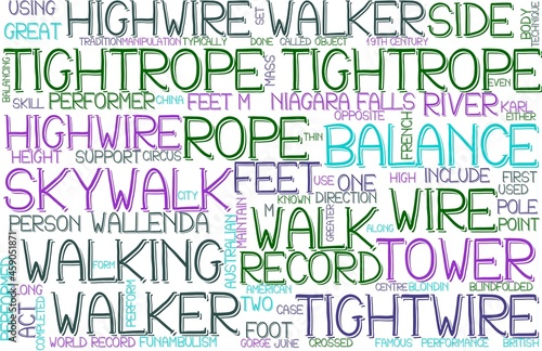 Tightrope Wordcloud Banner, Wallpaper, Background, Book Cover, Wordart