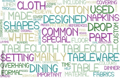 Tablecloth Wordcloud Banner, Wallpaper, Background, Book Cover, Wordart