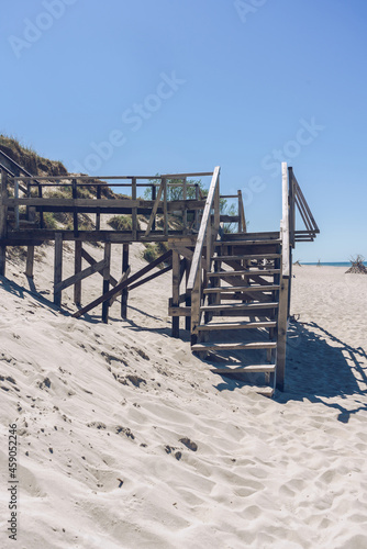 wooden staircase to beach at baltic sea © anney_lier