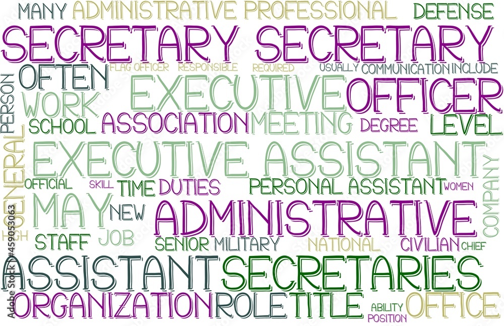Secretary Wordcloud Banner, Wallpaper, Background, Book Cover, Wordart Secretary Wordcloud Banner, Wallpaper, Background, Book Cover, Wordart