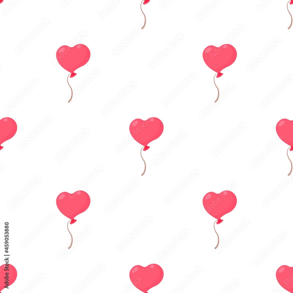 Heart shaped pink balloon pattern seamless background texture repeat wallpaper geometric vector