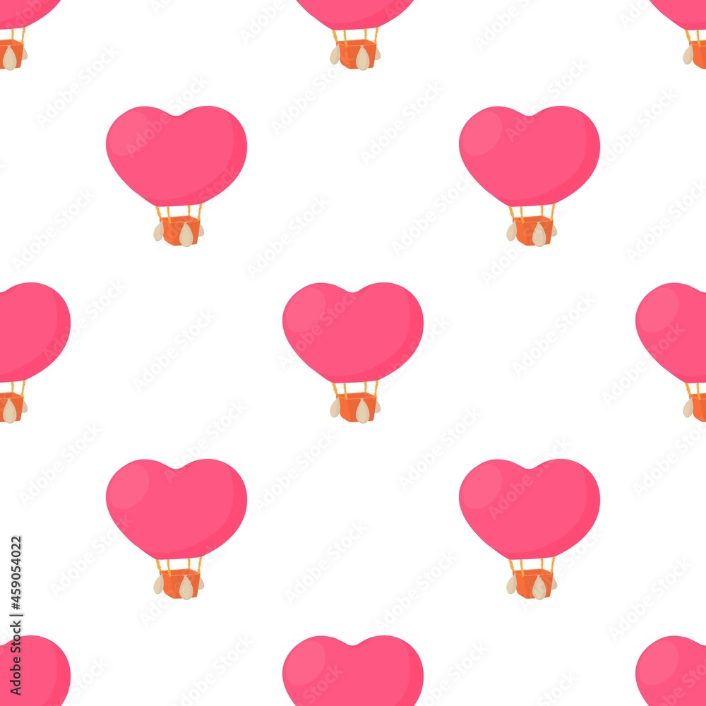 Pink air balloon in the shape of heart pattern seamless background texture repeat wallpaper geometric vector