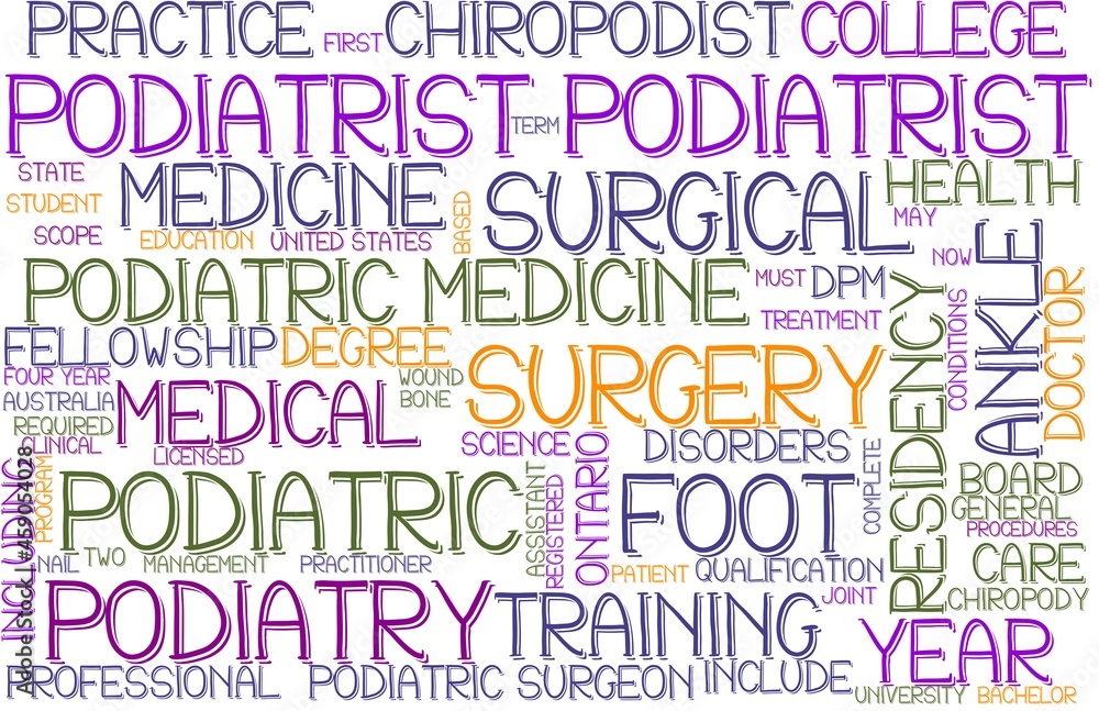 Podiatrist Wordcloud Banner, Wallpaper, Background, Book Cover, Wordart Podiatrist Wordcloud Banner, Wallpaper, Background, Book Cover, Wordart