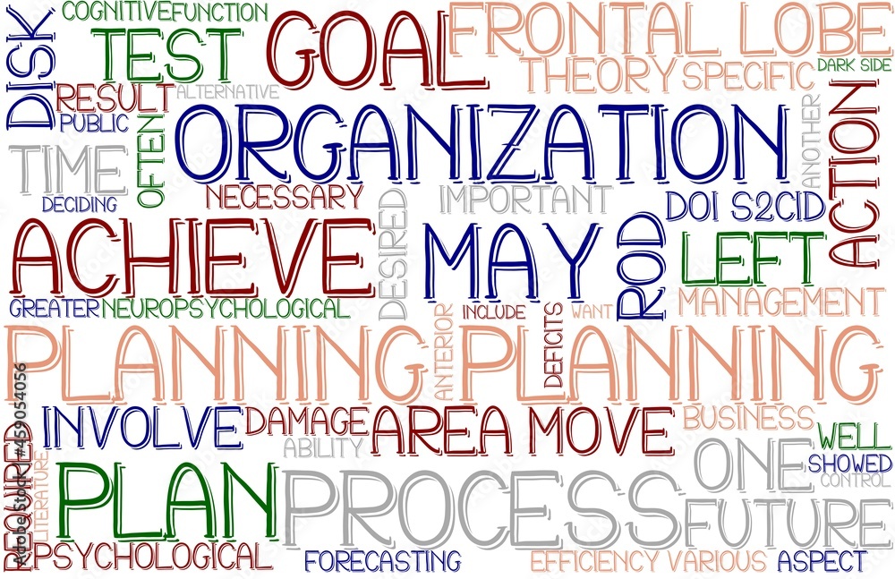 Fototapeta premium Planning Wordcloud Tshirt Banner, Wallpaper, Background, Book Cover, Wordart
