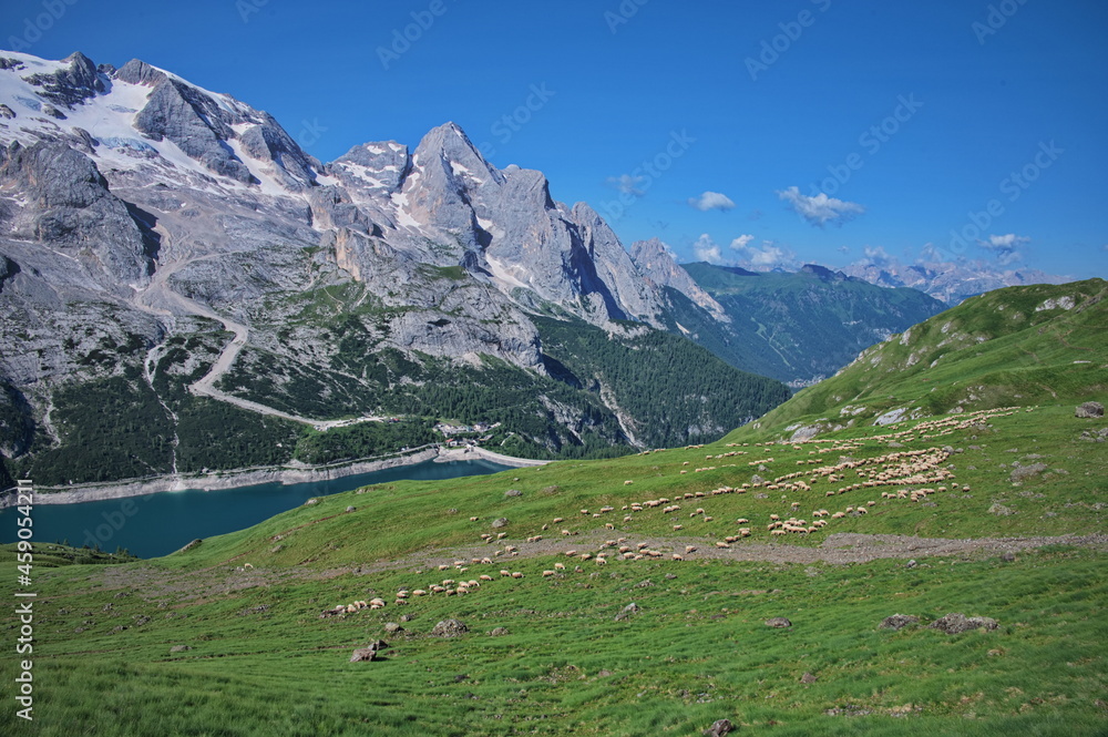 Amazing rocks of Dolomite mountains in Italy