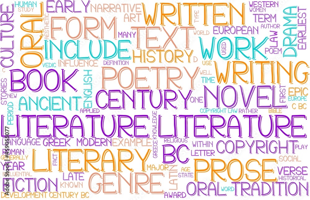 Literature Wordcloud Banner, Wallpaper, Background, Book Cover, Wordart Literature Wordcloud Banner, Wallpaper, Background, Book Cover, Wordart