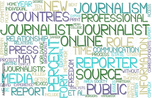 Journalist Wordcloud Banner  Wallpaper  Background  Book Cover  Wordart