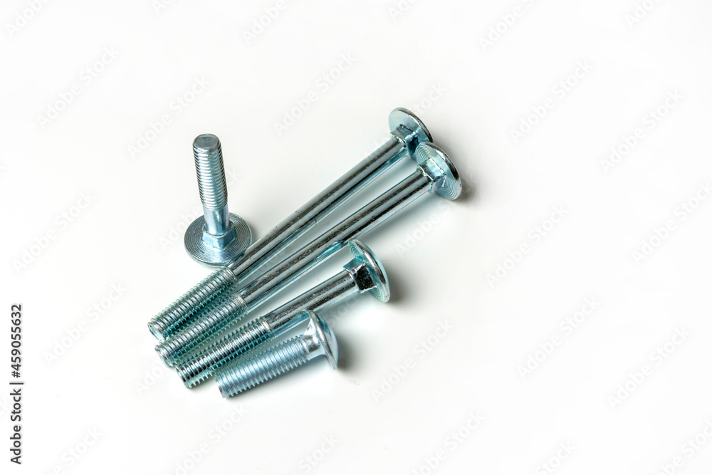 long bolts for furniture on white background
