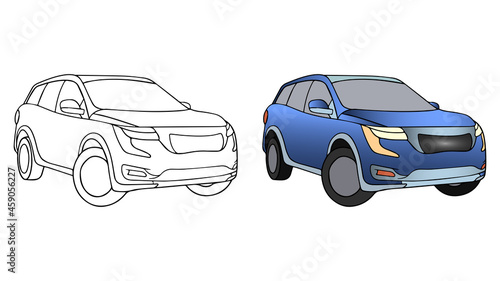 coloring pages - Car Vector, Vahicle Coloring pages for kids - EPS 10 © spotlightstudio