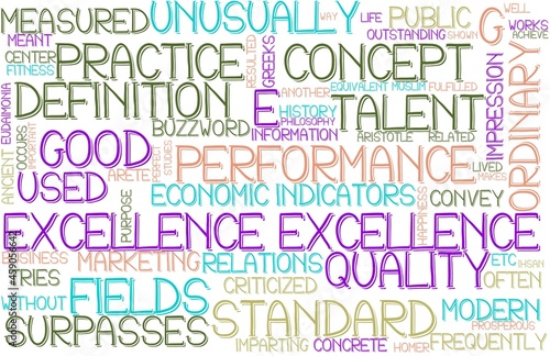 Excellence Wordcloud Banner, Wallpaper, Background, Book Cover, Wordart