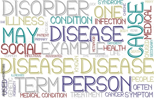 Disease Wordcloud Banner, Wallpaper, Background, Book Cover, Wordart