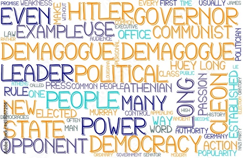 Demagogue Wordcloud Banner, Wallpaper, Background, Book Cover, Wordart
