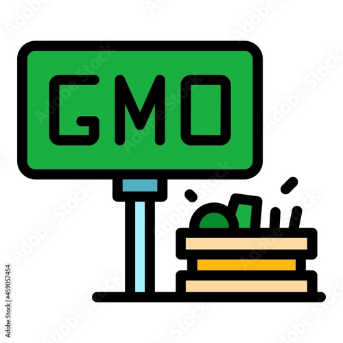 Bioengineering food icon. Outline bioengineering food vector icon color flat isolated