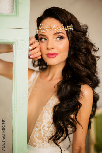 Beautiful young woman in a sexy dress Portrait of a brunette