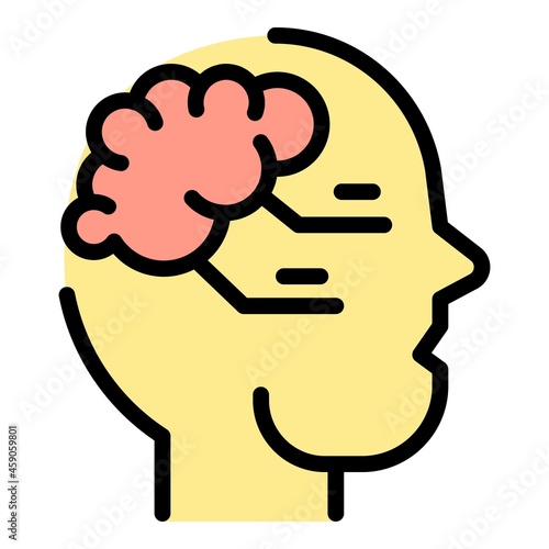 Brainstorming interaction icon. Outline brainstorming interaction vector icon color flat isolated