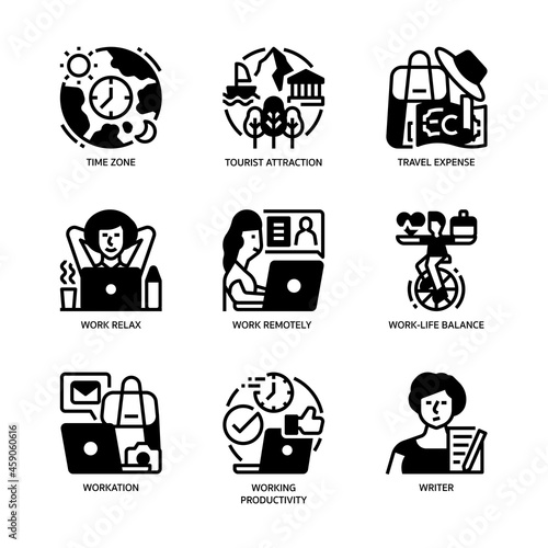 Workation Icons Set