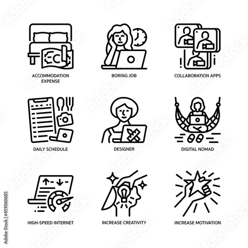 Workation Icons Set