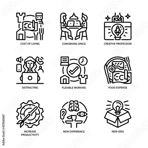 Workation Icons Set