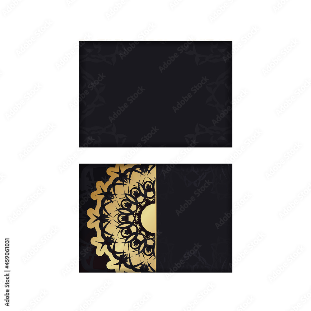 Congratulatory Flyer in black with an antique gold pattern for your congratulations.