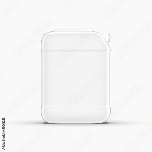 Plastic jerrycan white 3D rendering isolated white background