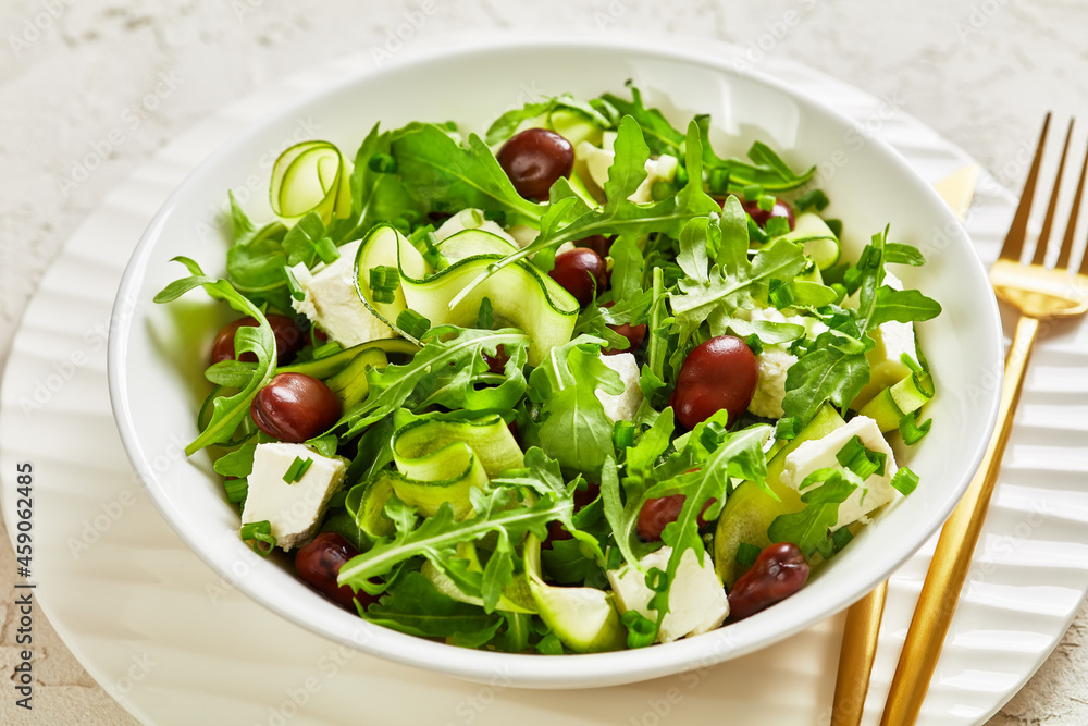 broad bean, feta cheese, rocket and cucumber salad broad bean, feta cheese, rocket and cucumber salad