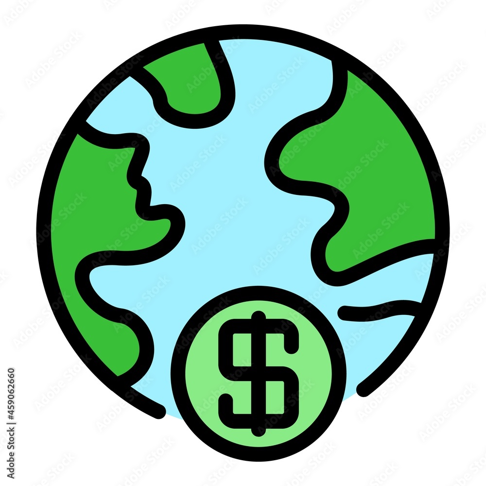 Interactive tv global icon. Outline interactive tv global vector icon color flat isolated Interactive tv global icon. Outline interactive tv global vector icon color flat isolated